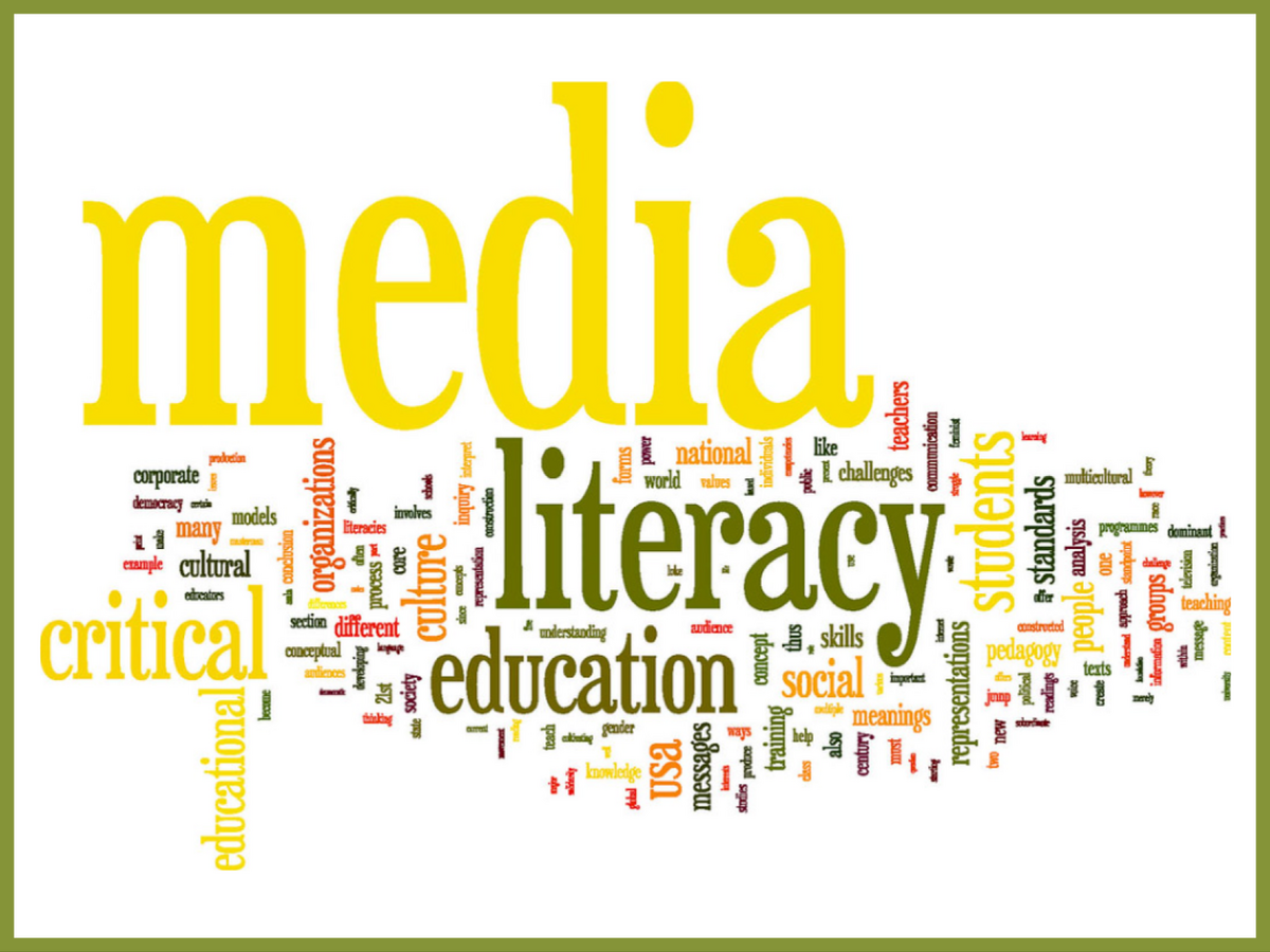 Word cloud with media literacy words